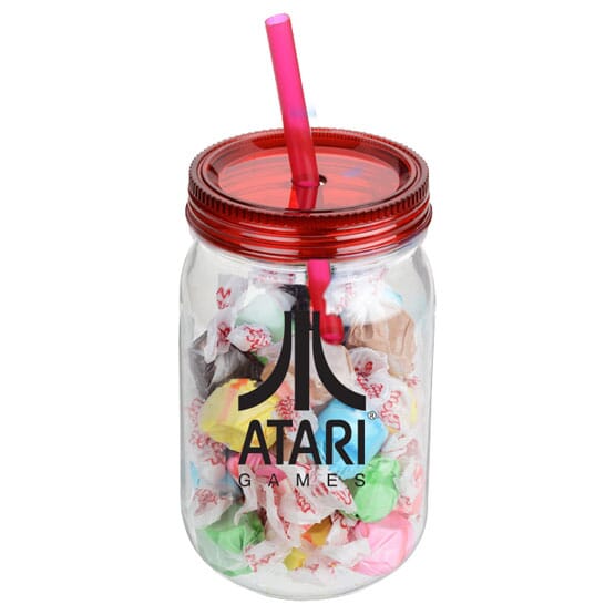 25 Oz. Mason Jars With Salt Water Taffy
