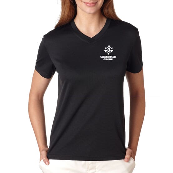 Ultraclub® Ladies' Cool & Dry Sport V-Neck Tee