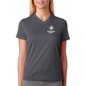 Ultraclub® Ladies' Cool &amp; Dry Sport V-Neck Tee