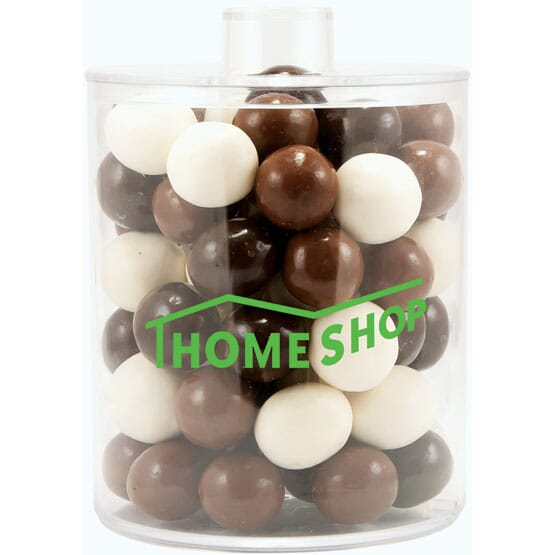 Acrylic Cylinder Gift Jar With Malt Balls