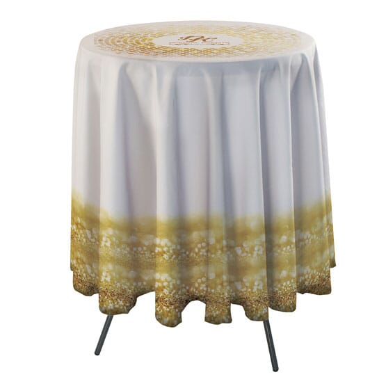 Round Bar Side Drape Table Throw
