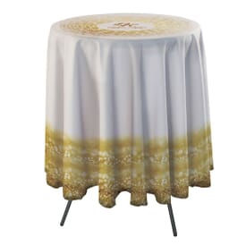 Round Bar Side Drape Table Throw