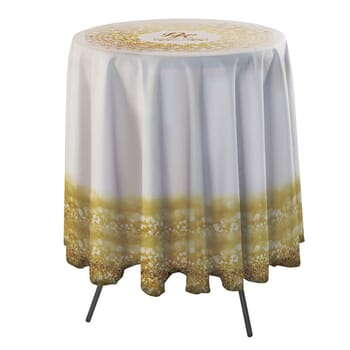 Round Bar Side Drape Table Throw