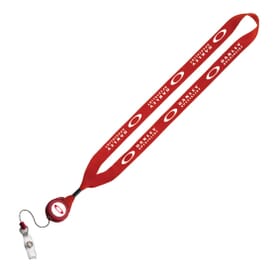 3/4&quot; Polyester Lanyard W/Retractable Badge Reel