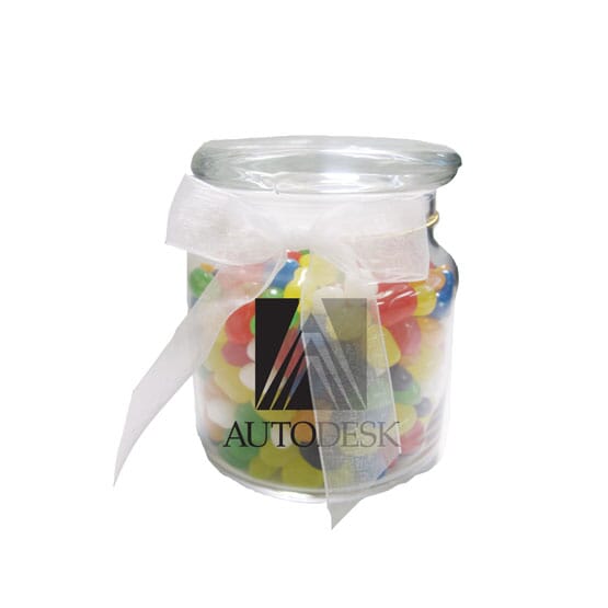 Jelly Bean Candies Glass Jar