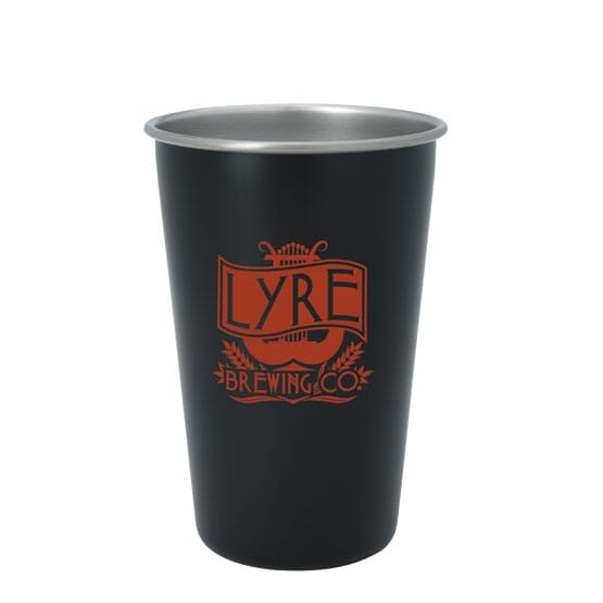 16 oz Black Steel Pint Glass