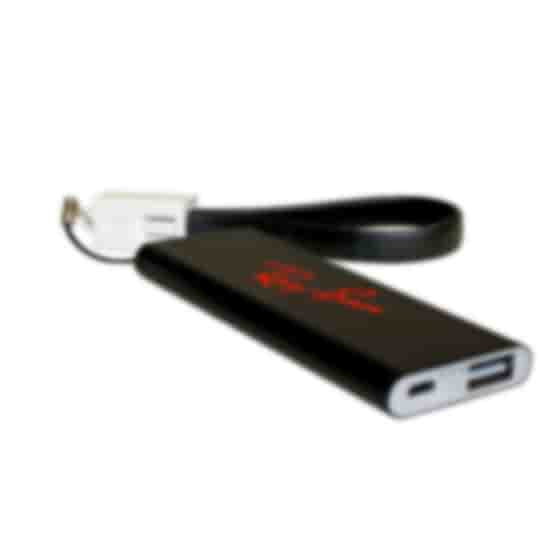 Flat Power Bank with Cable