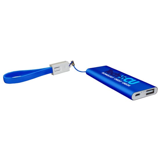 Flat Power Bank with Cable Full Color