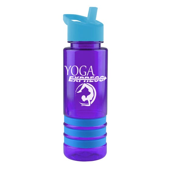 24 oz Color Band Bottle - Flip Straw Lid