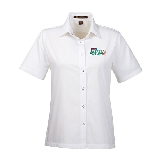 Harriton® Ladies' Advantage Snap Closure Short-Sleeve Shirt