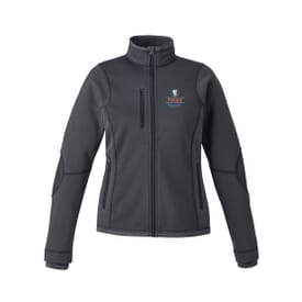 North End® Sport Red Ladies' Pulse Textured Bonded Fleece Jacket With Print