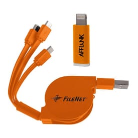 3 Way Retractable Mfi Noodle Cable