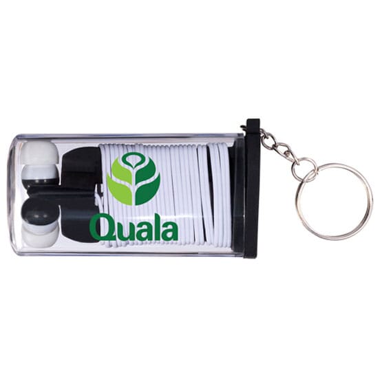 Earbuds Wrap Up Case And Key Ring