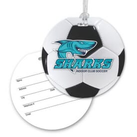 Round Luggage Tag With Clear Strap - Soccer