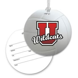 Round Luggage Tag With Clear Strap - Volleyball