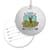 Round Luggage Tag With Clear Strap - Golf Ball