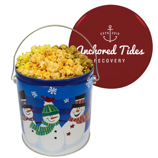 One Gallon Holiday Popcorn Tin