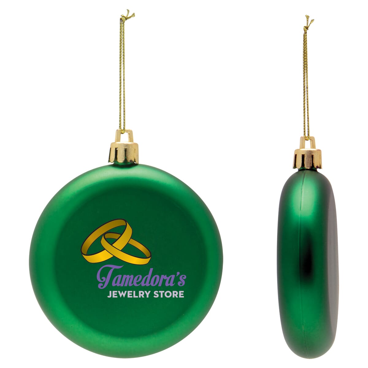 Classic Flat Round Ornament with logo