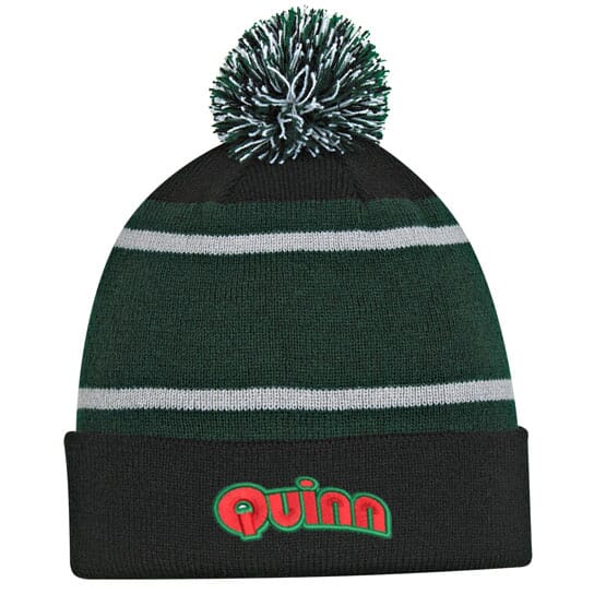 Three-Tone Pom Pom Beanie