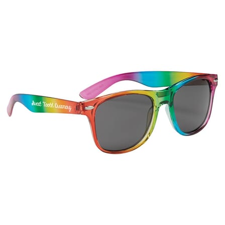 rainbow sunglasses with logo for pride celebration