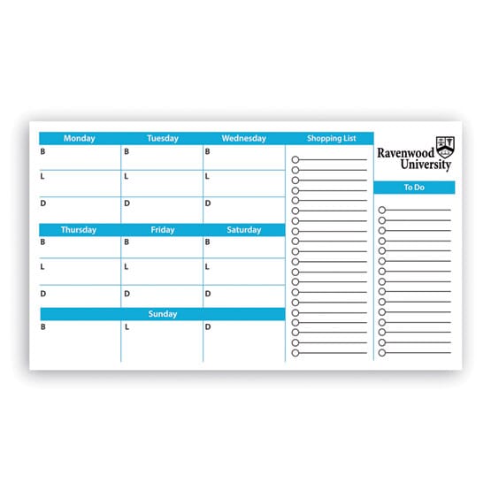 STOCK 750 HORIZONTAL WEEKLY MEAL PLANNER