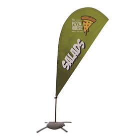 6.5' Value Single Sided Tear Drop Sign – Cross Base