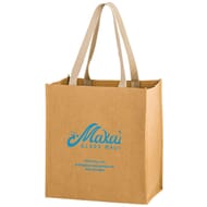 blue shopping bag with travel pouch