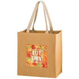 Full Color - Washable Kraft Paper Bag - 12 x 13 x 8