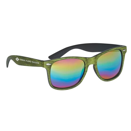 Cruise Retro Sunglasses - Mirrored Wood Tone