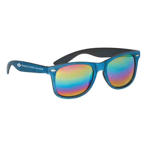 Cruise Retro Sunglasses - Mirrored Wood Tone