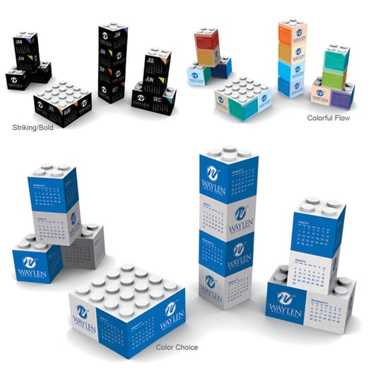 2020 3D Shapes Triumph® Desk Calendar- Building Blocks
