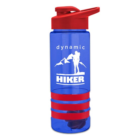 24 Oz. Color Band Water Bottle With Mixing Ball