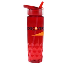 24 oz Translucent Water Bottle with Straw Cap