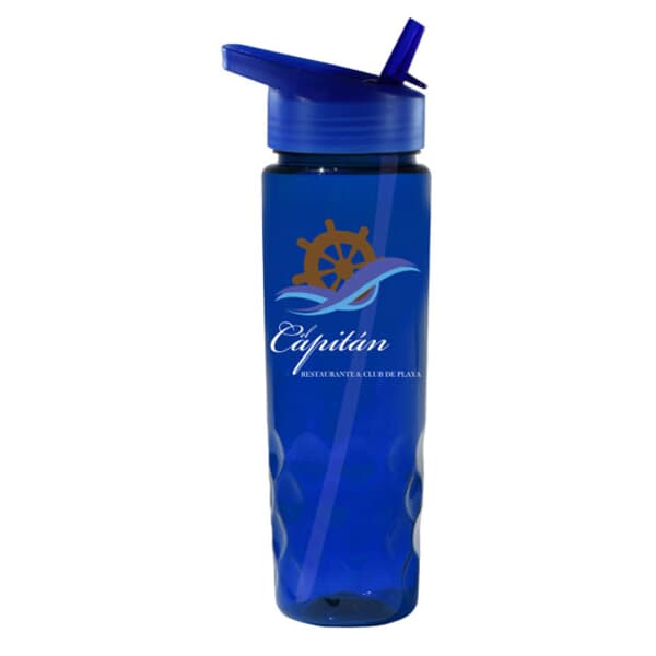 24 Oz Translucent Water Bottle With Straw Cap