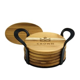 Tropical Teak Coaster Set