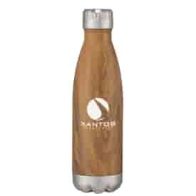 16 oz Vigo Woodgrain Stainless Insulated Bottle