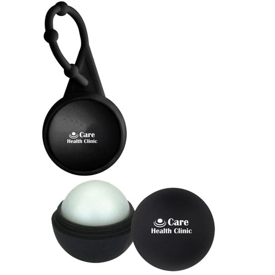 Lip Balm Rubber Ball With Silicone Carabiner
