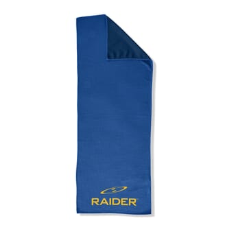 blue absorbeny cooling towel with a logo
