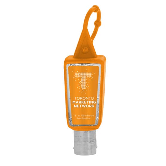 1 oz Sanitizer with Silicone Carabiner