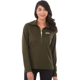 Washable Wool Quarter Zip Pullover - Women's