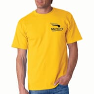 Yellow Gildan t-shirt with logo
