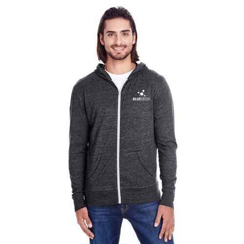 Threadfast Full Zip Heathered Hoodie - Unisex