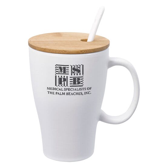 12 oz Mug with Bamboo Lid & Removable Spoon