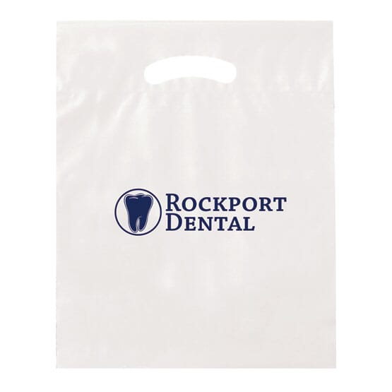 15" x 19" Plastic Bag with Fold-Over Die Cut Handles