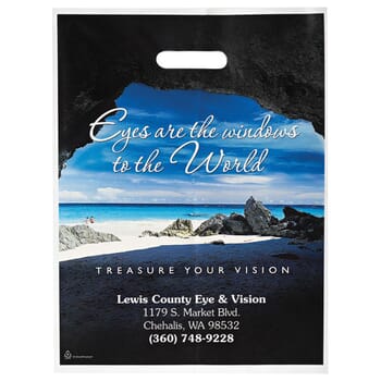 12&quot; x 16&quot; Full Color Plastic Bags with Die-Cut Handles