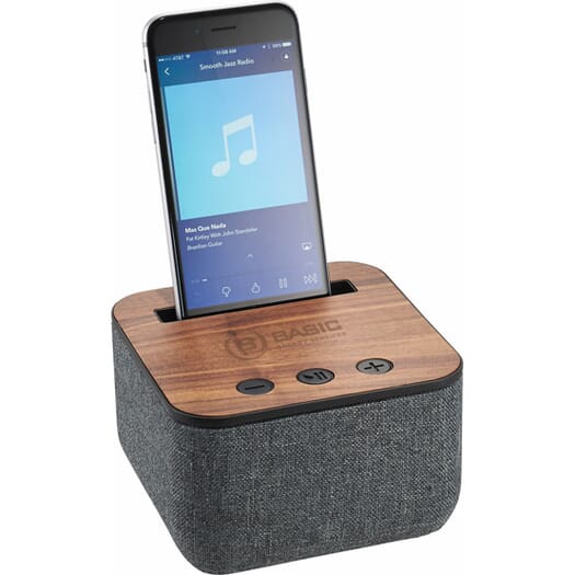 Shae Fabric Bluetooth® Speaker with Wood Base
