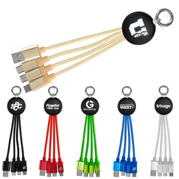 Metallic Multi-Port with Light Up Logo Cable