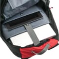 Backpack open with laptop