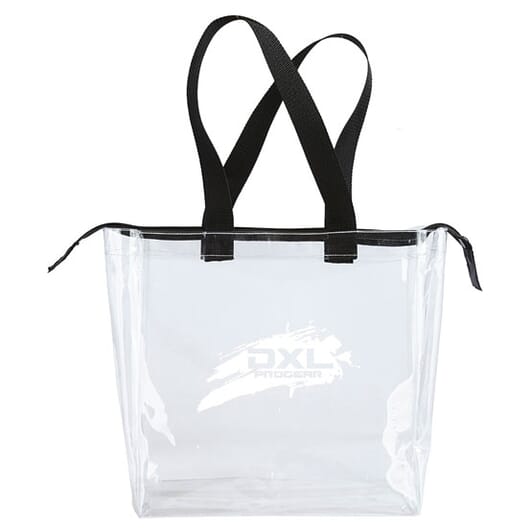 custom clear zippered tote bag