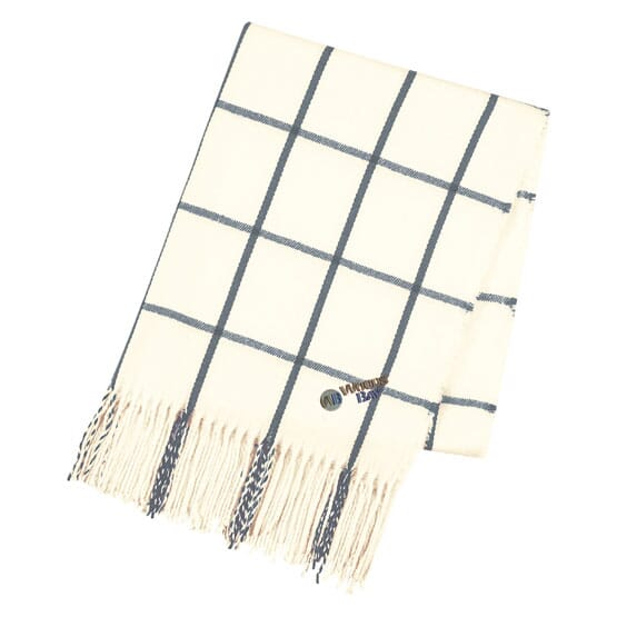 Windowpane Plaid Fringed Scarf